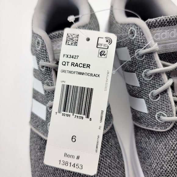 Adidas QT Racer, Grey, Women's Running Shoe - Picture 5 of 12